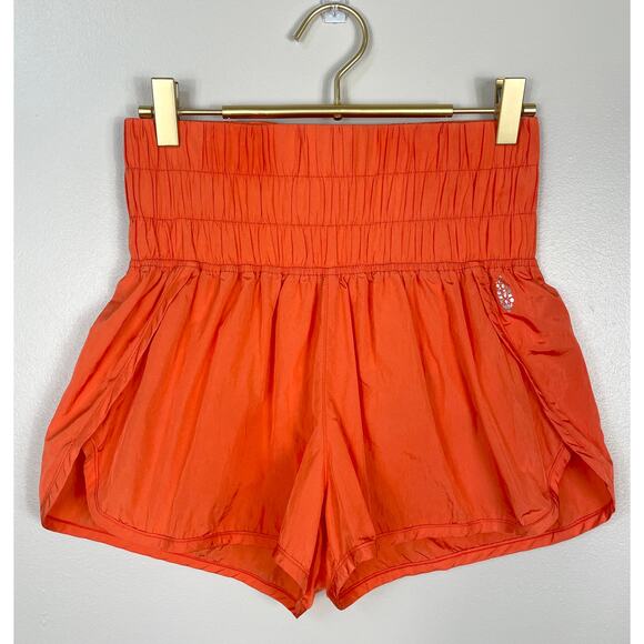Free People Movement Way Home Shorts Orange Small Lined Workout Gym Running - Picture 3 of 11
